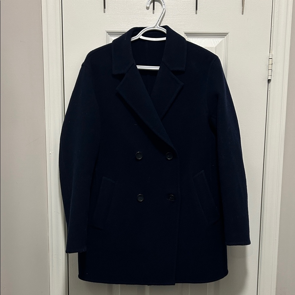 Uniqlo Navy Double-Breasted Pea Coat